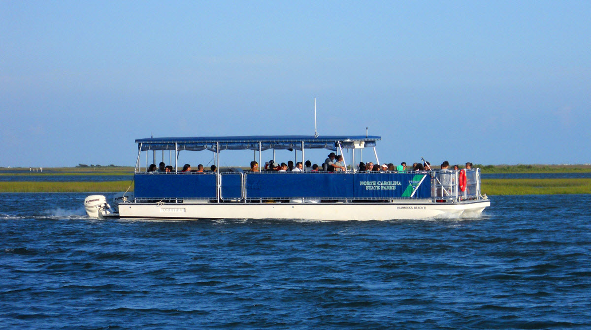 Ferry takes beach-goers to Bear Island from Hammocks Beach State Park