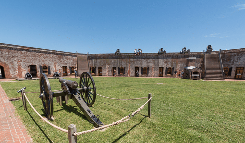 Courtyard view of Fort Macon