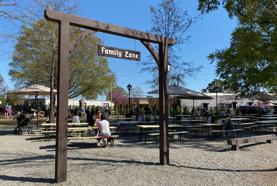 Family zone at the Olde Mecklenburg Brewery beer garden