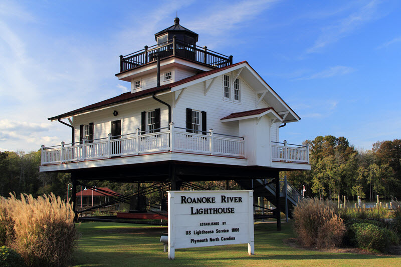 Roanoke River lighthouse in Plymouth, NC