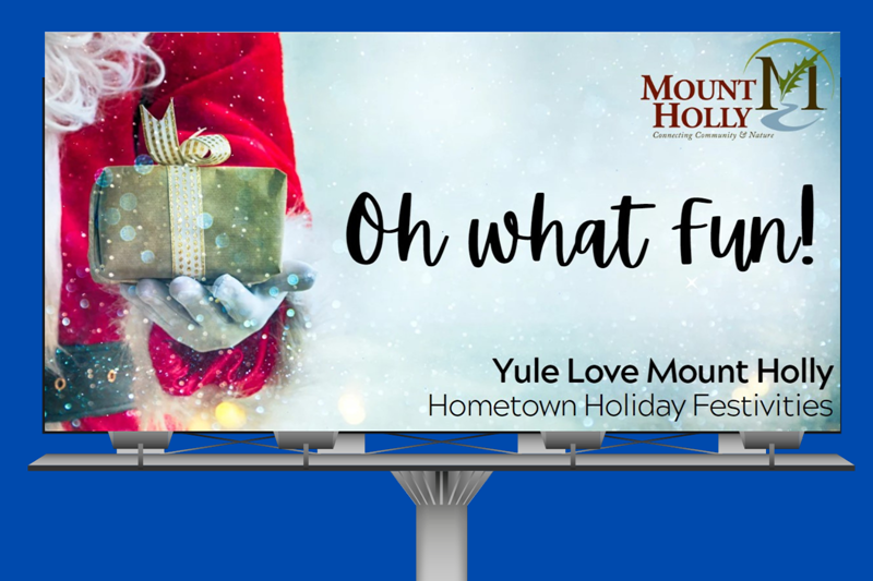 Holiday billboard for Mount Holly