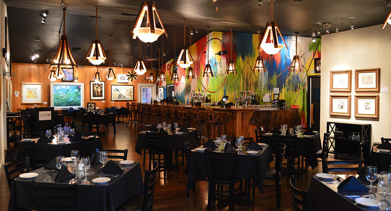 Splashes of color and elegant tables at the Cape Fear Winery Cork Room