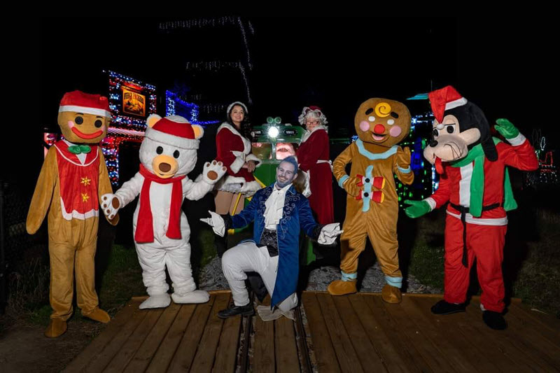 Christmas characters pose at Kersey Valley