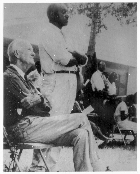 Vintage black and white photo of Dr. Sharpe and John Hurst