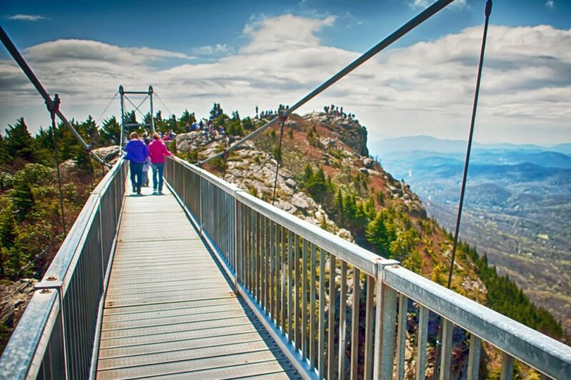 The mile-high swinging bridge at Grandfather Mountain