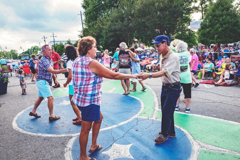 Couples dancing at the Blueberry Festivals