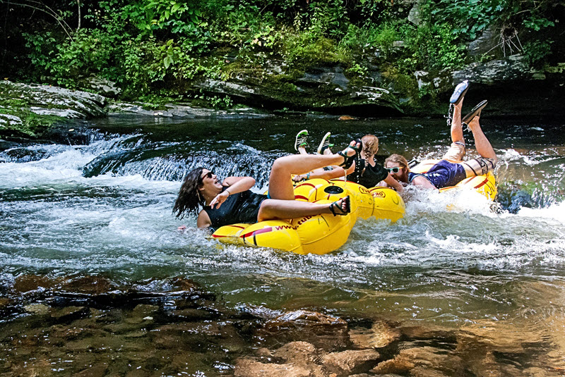 Fun tubing in Bryson City NC