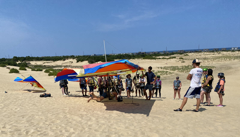 Hang gliding students at the Outer Banks