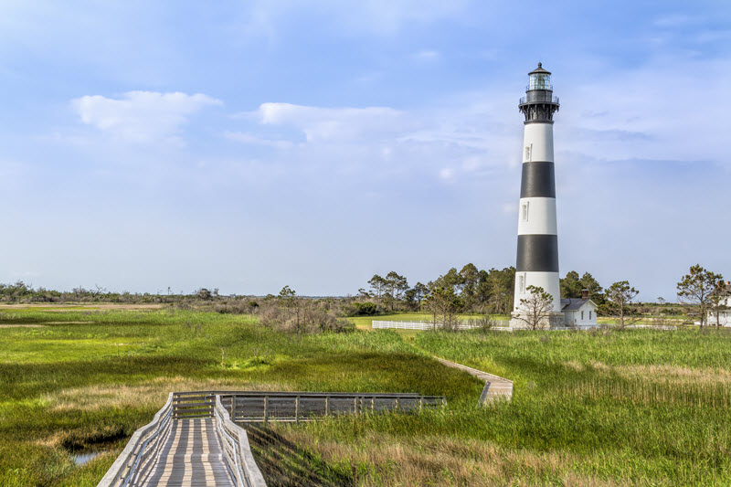 Bodie Island lighthouse in the Outer Banks of NC