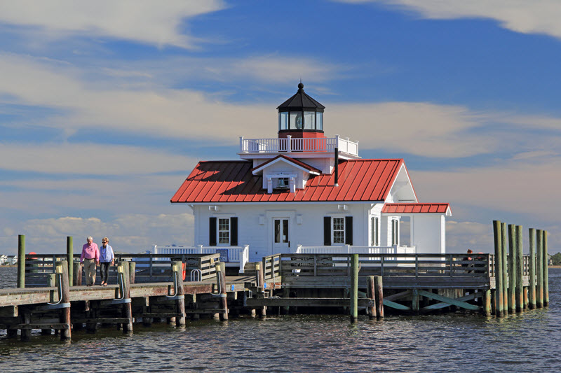 Roanoke River marshes lighthouse in Manteo, NC, Outer Banks