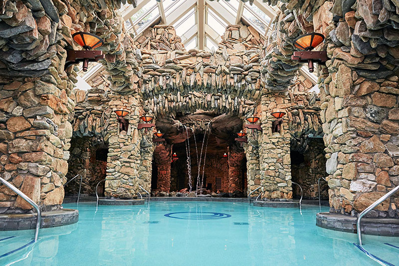 Underground Pool at Grove Park Inn -- one of the best locations for romantic getaways in the Carolinas