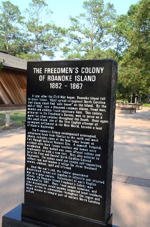 freedmen's colony marker on Roanoke Island NC