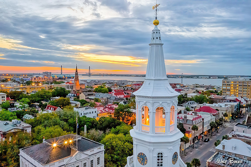 drone view of Charleston