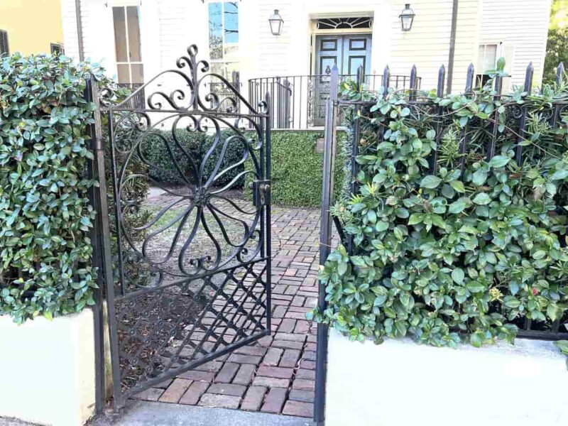 Philip Simmons wrought-iron gate at 45 Meeting Street