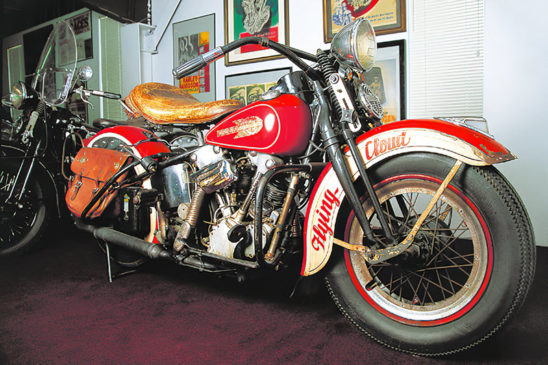 Vintage Harley Davidson motorcycle exhibit at the •American Classic Motorcycle Museum in Asheboro, NC