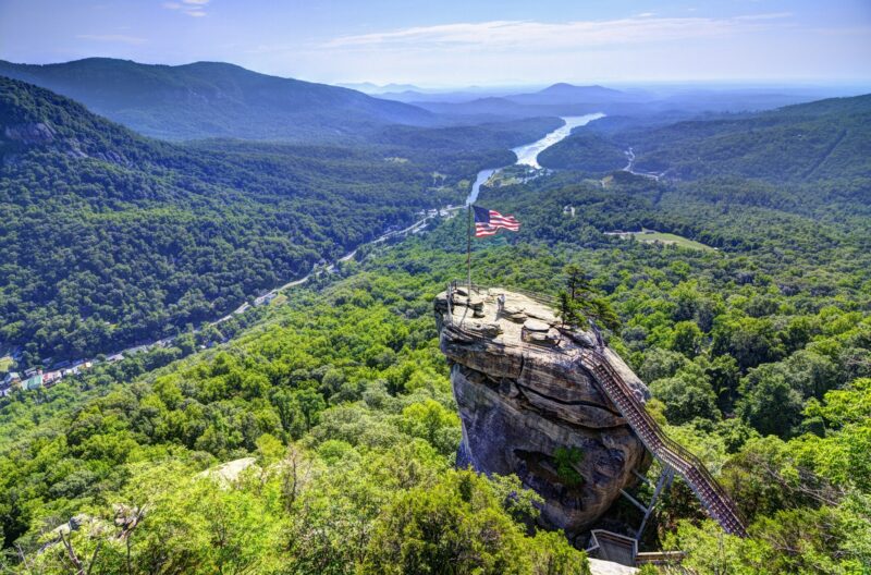A trip to Chimney Rock is one of the best fall day trips in western North Carolina.