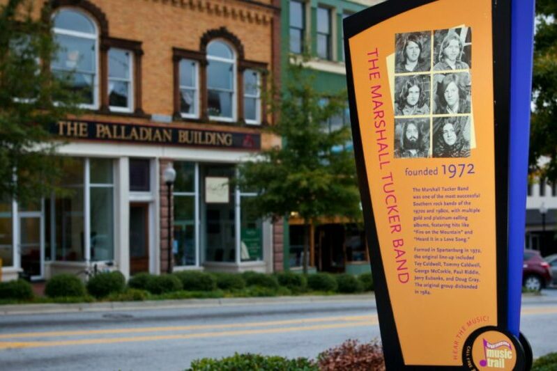 Marshall Tucker Band sign on the Spartanburg Music Trail