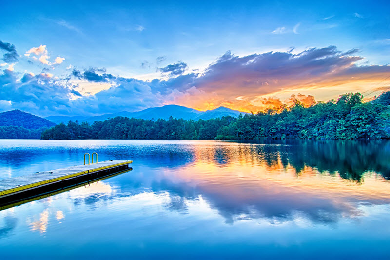 Lake Santeethla in North Carolina Smoky Mountains