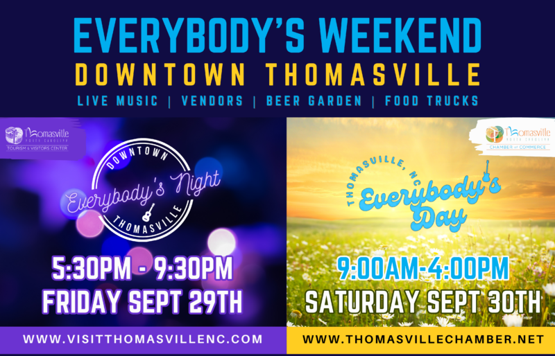 Advertisement for the 2023 Everybody's Weekend in Thomasville, NC