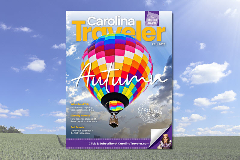 Carolina Traveler Magazine preview of the fall 2023 cover