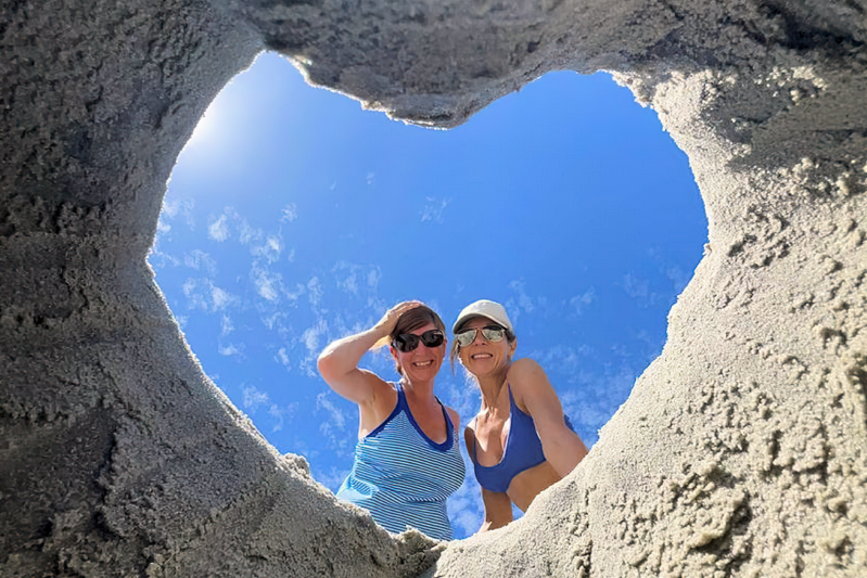 Two women at Beachwalker Park on Kiawah Island SC