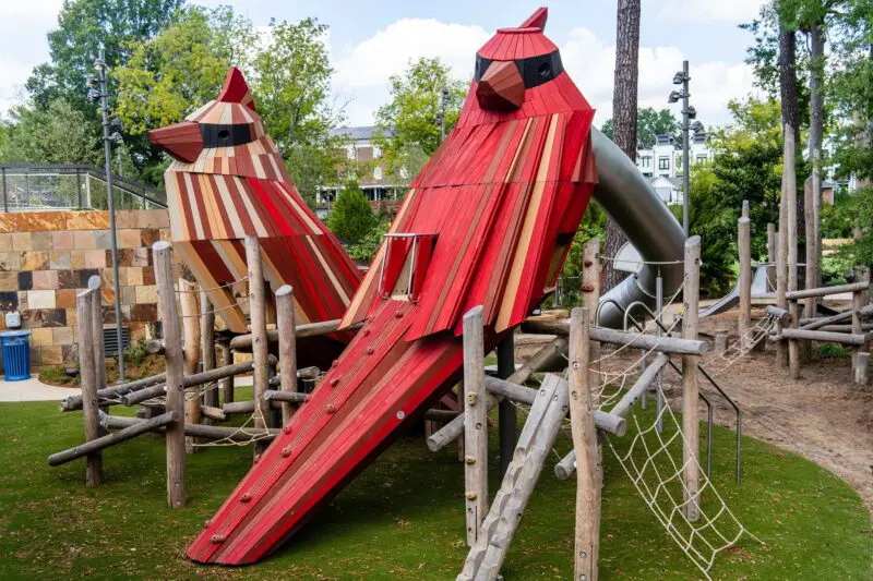 Downtown Cary Park cardinal play structure