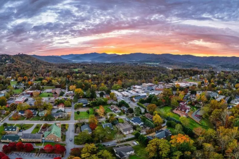 Aerial view of Weaverville NC