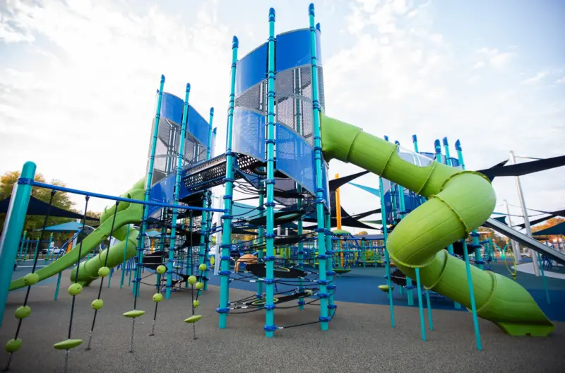 Inclusive playground equipment at Park Circle Playground