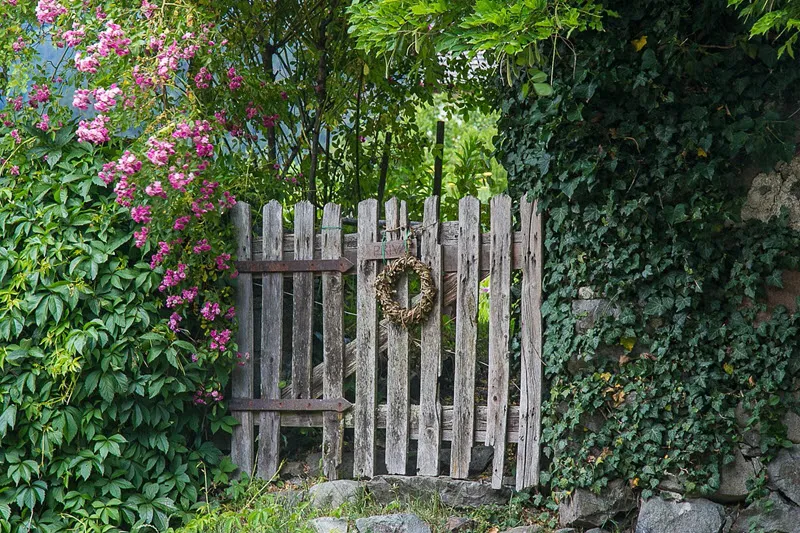 A private garden gate for the Mount Airy Blooms Tour