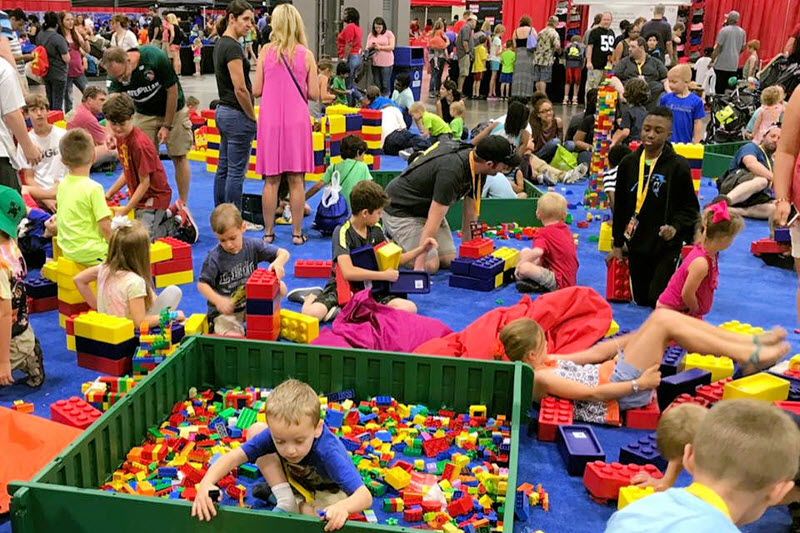 A convention center filled with Brick Fest Live fans