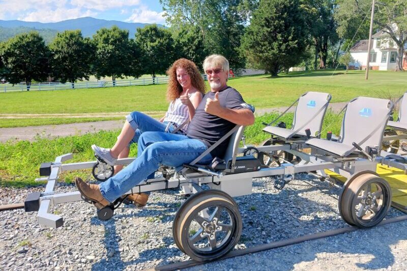 Couple enjoying Andrews Valley Rail Tours