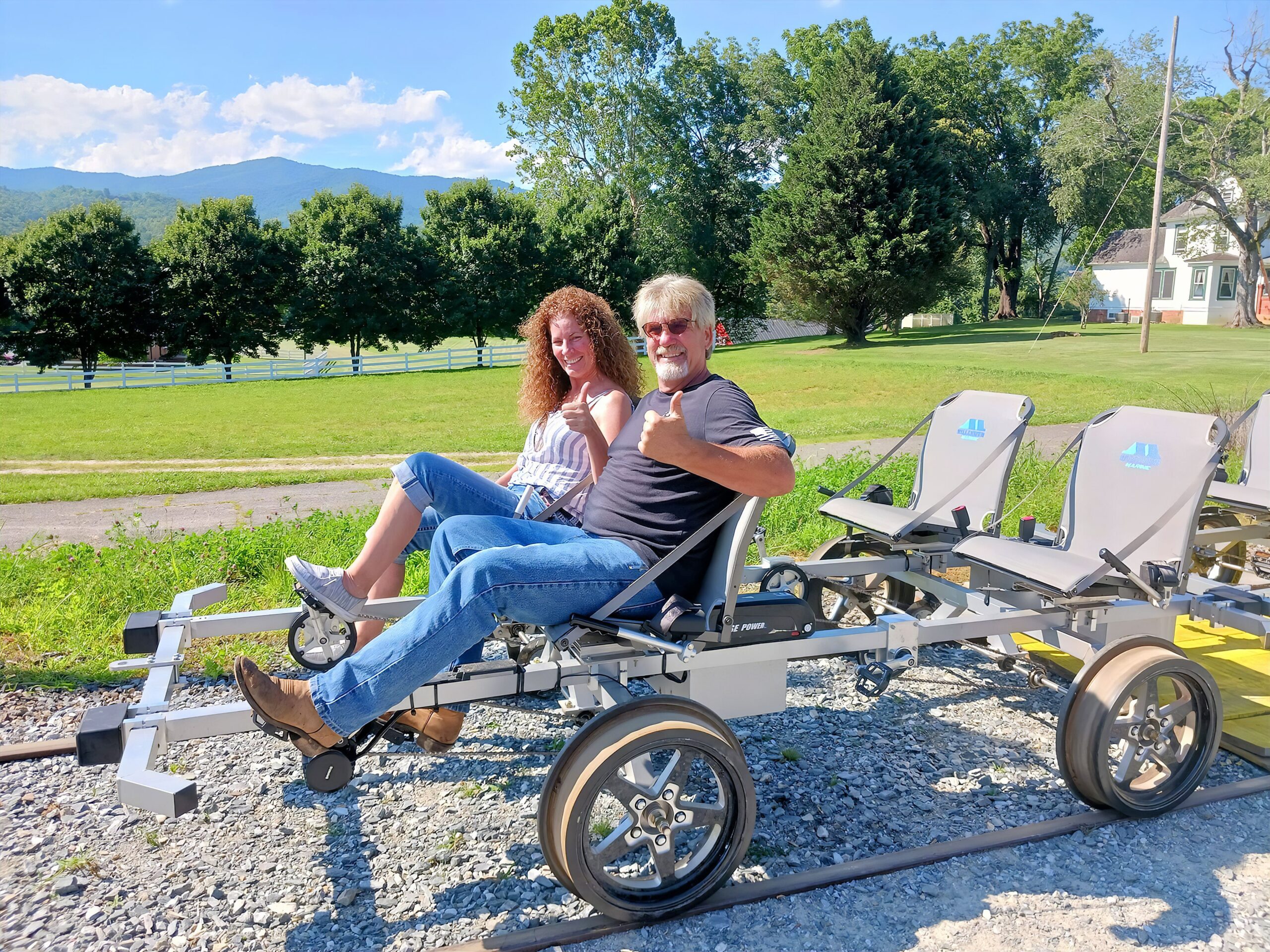 Couple enjoying Andrews Valley Rail Tours