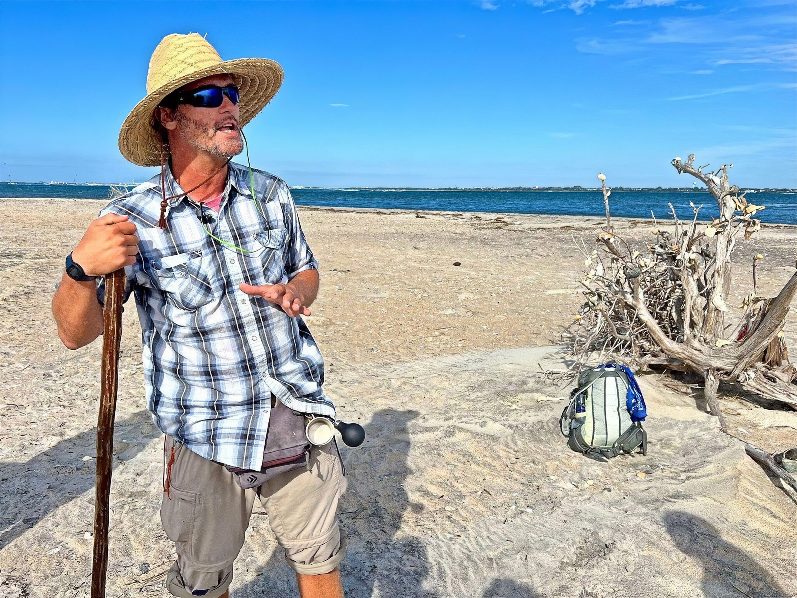 Tour guide on the OBX wild horses and shelling safari