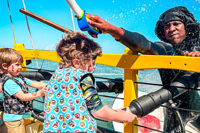 Fight off pirates aboard the Black Dagger, Hilton Head Island Pirate Cruise, SC