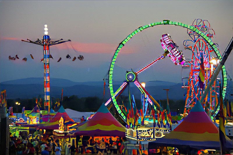 Lighted rides at a local fair