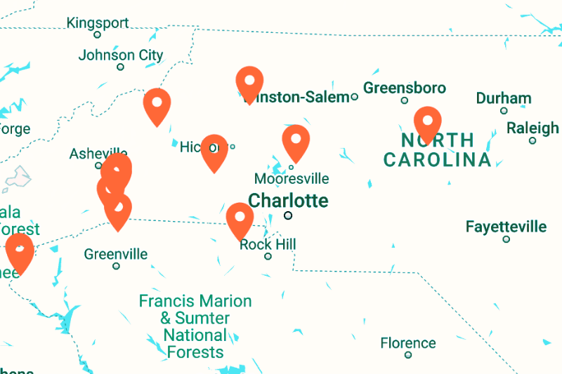 NC and SC apple orchards map 2024