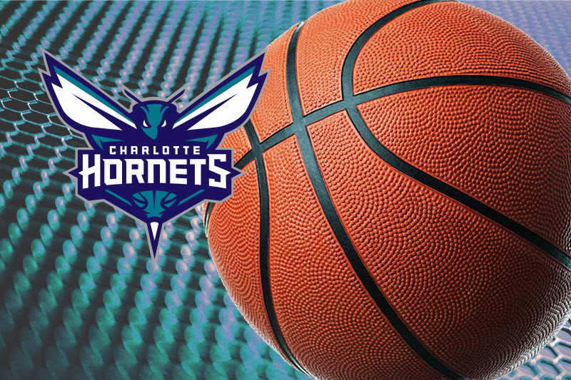 Charlotte Hornets logo with a basketball