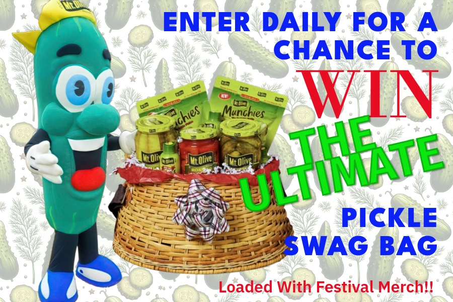 Banner promoting the NC Pickle Festival sweepstakes