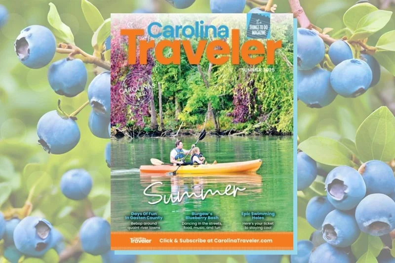 Carolina Traveler Magazine Summer 2025 NC Blueberry Festival background