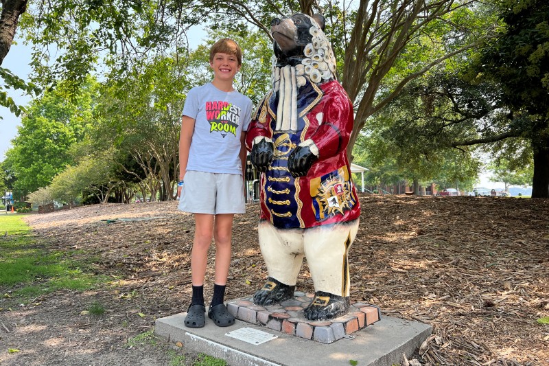 Swiss bear statue in New Bern, NC