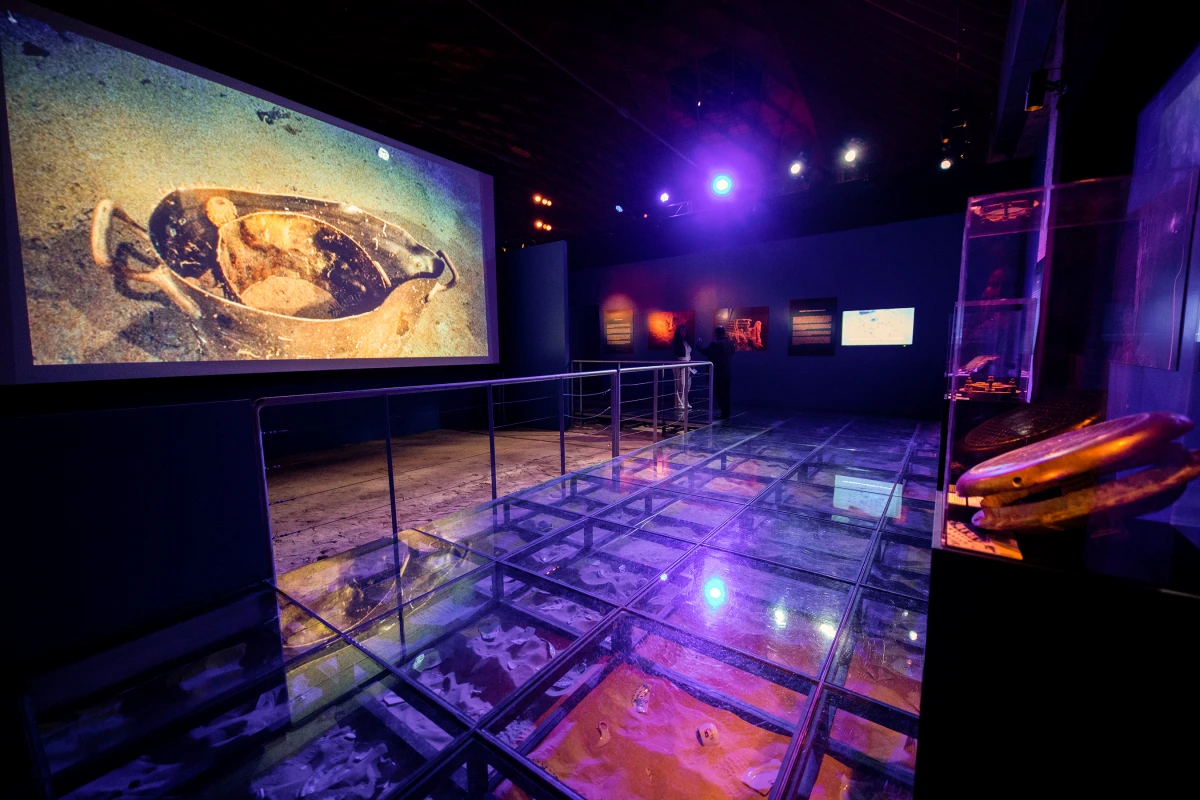 Titanic artifacts displayed at the exhibition.