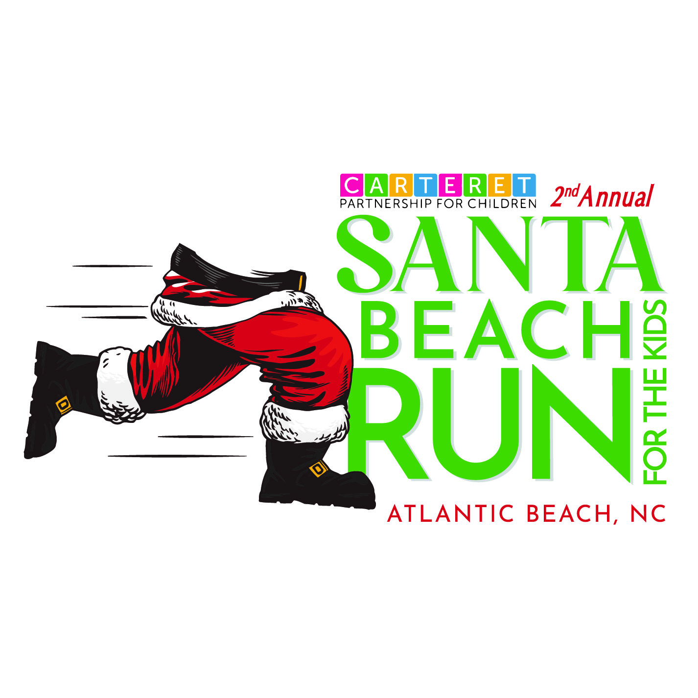 Santa Run on Atlantic Beach,N.C.